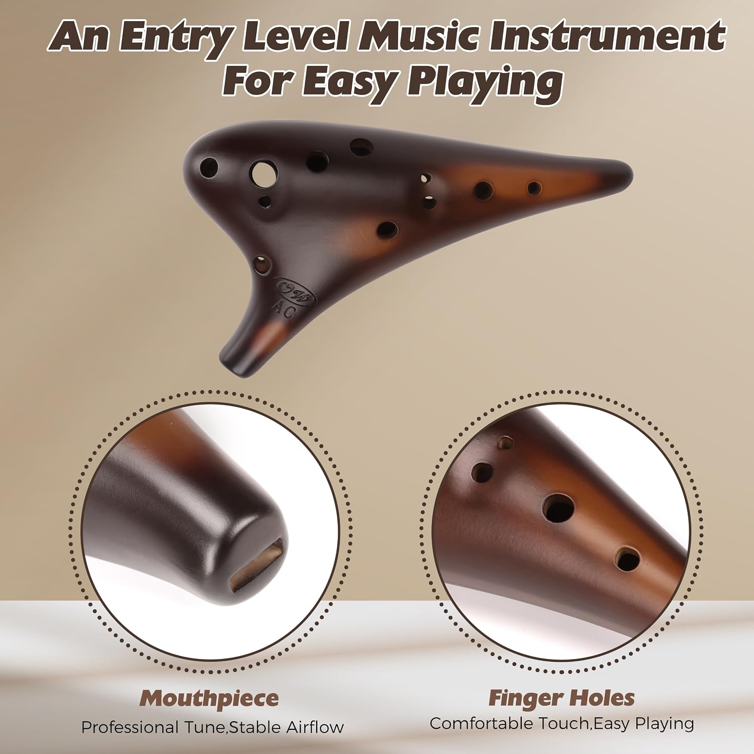 "Forest Whisper" 12 Hole Ocarina Classic Strawfire Masterpiece Collectible,alto C,recommended By Shop Owner