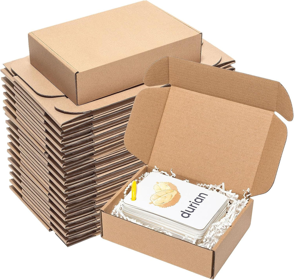 Shipping Boxes 7x5x2" 60 Pack Brown Corrugated Cardboard Box Mailer