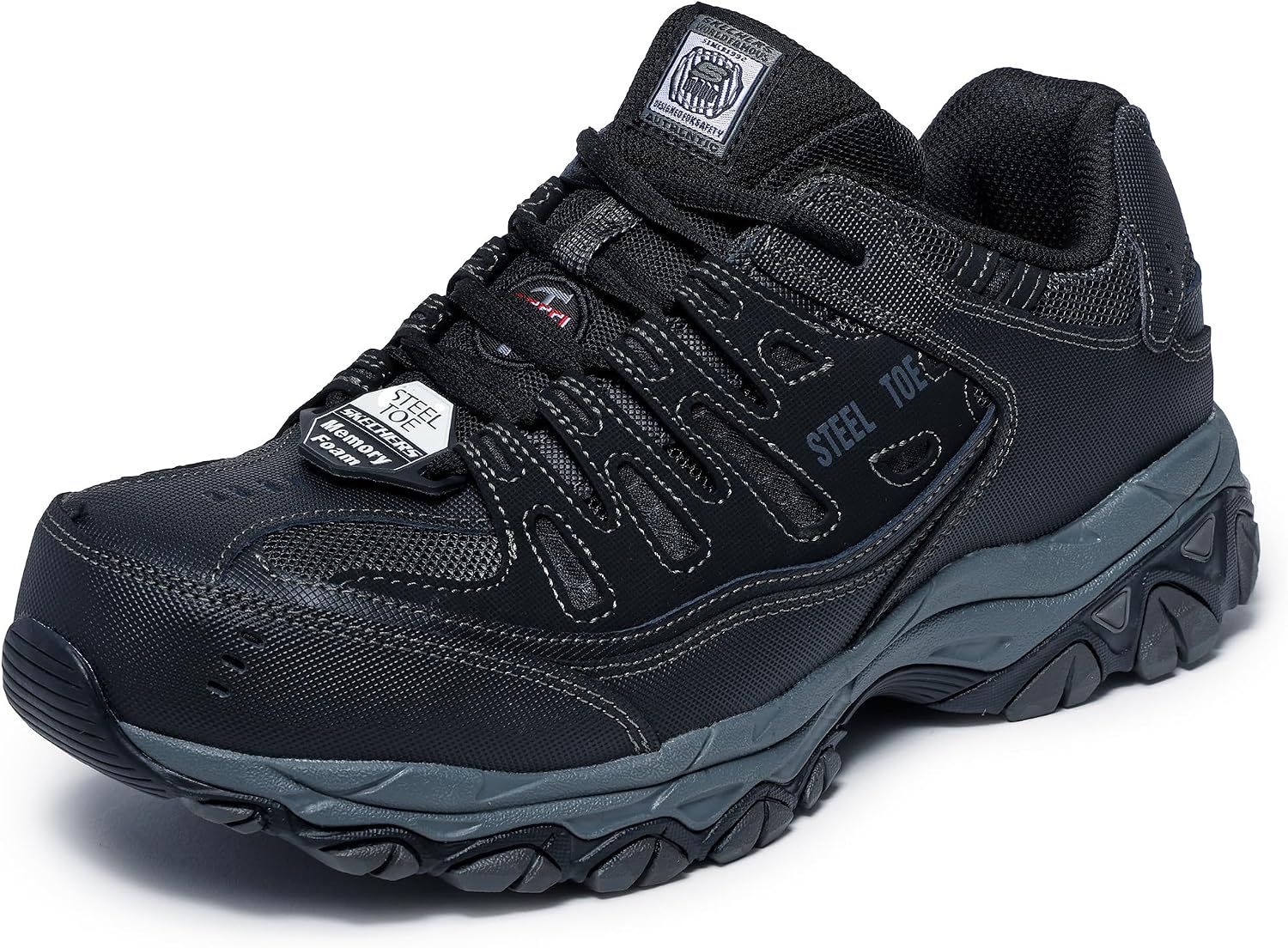 Men's Cankton Steel Toe Construction Shoe - Electrical Hazard Rated, Memory Foam | Walking, Slip-ins, Max Cushioning
