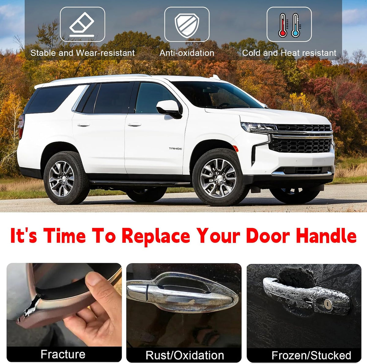 FAERSI Front Left Driver Side Exterior Door Handle Replacement for Chevrolet Equinox 2005-2012,Chevy Malibu 2004-2008,Pontiac G6 2005-2010,Replaces 22672194 GM1311184 83196