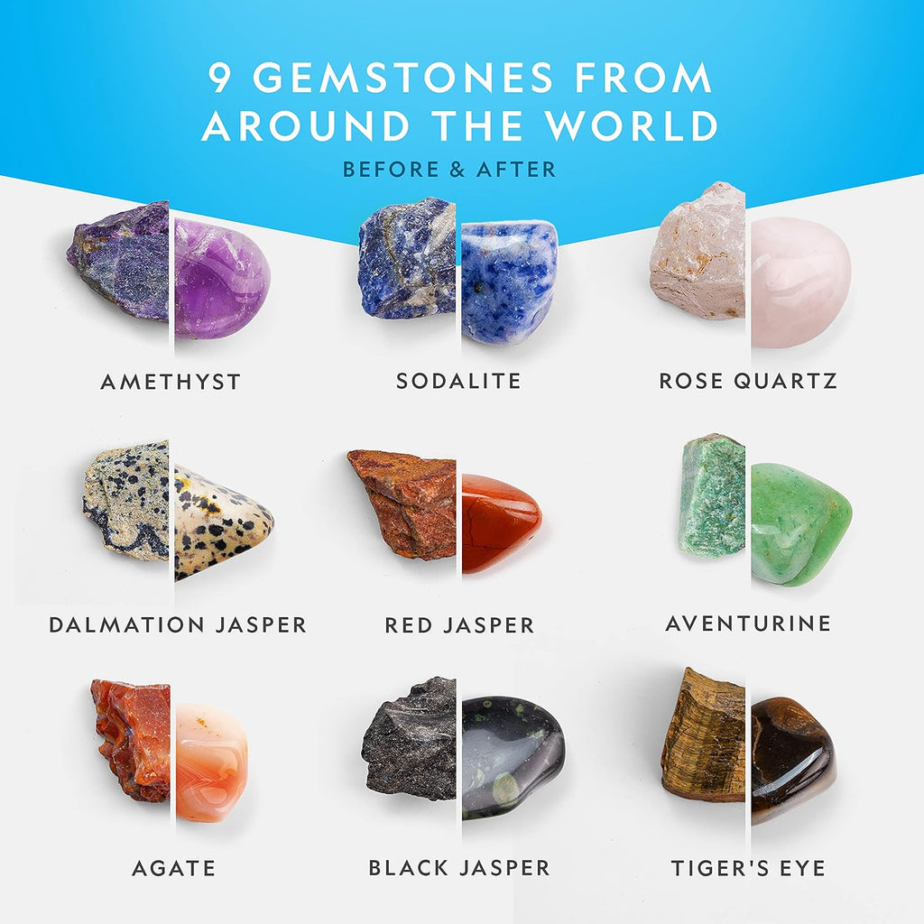 National Geographic Rock Tumbler Refill Kit with 3 Lbs. Rough Gems | 3 Lbs. Rough Gemstones, Amethyst and Quartz