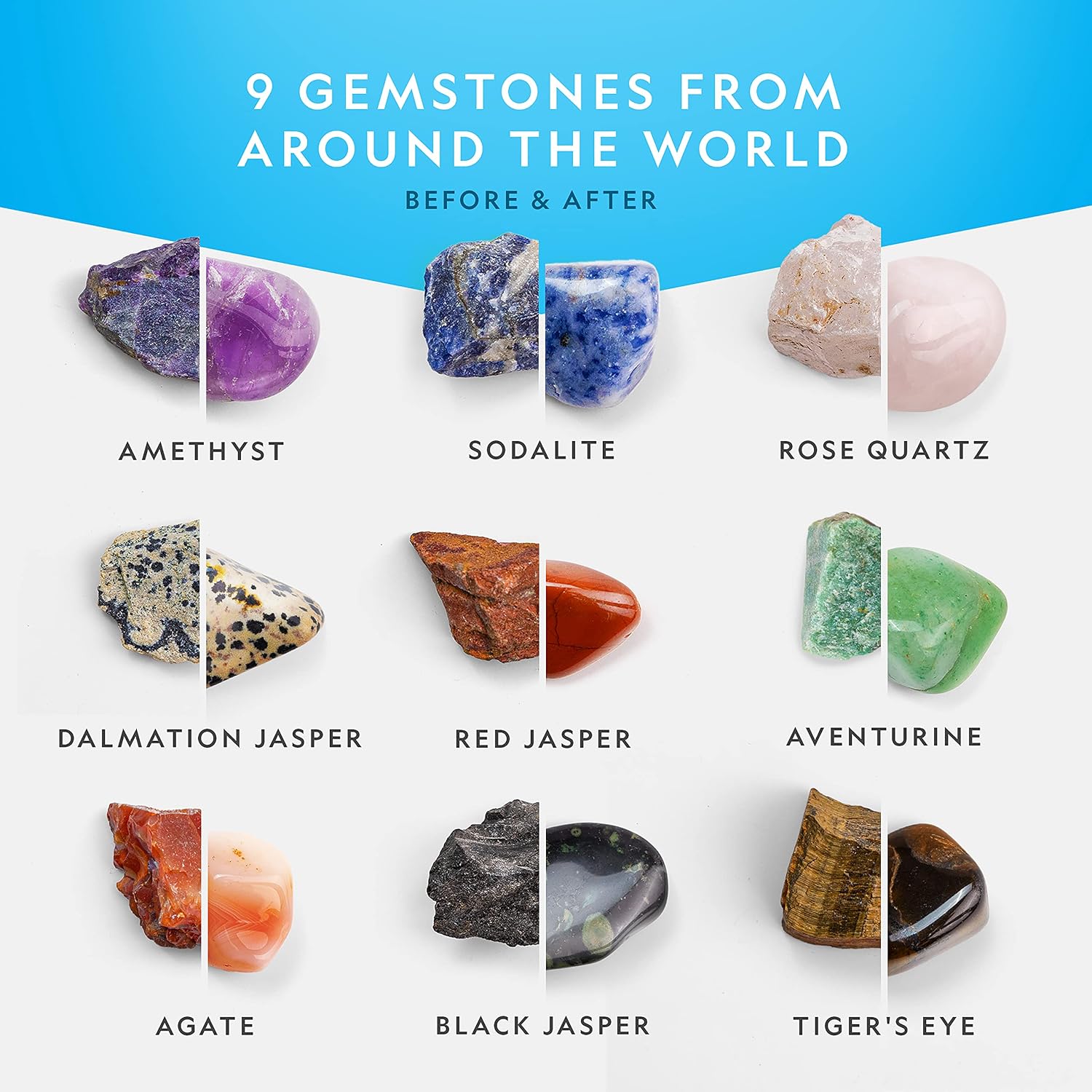 National Geographic Rock Tumbler Refill Kit with 3 Lbs. Rough Gems | 3 Lbs. Rough Gemstones, Amethyst and Quartz