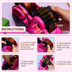 Pink Heat Tape Dispenser Sublimation Set with 5 Multi-Size Tapes