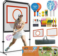 Portable Pickleball Net – Regulation Size Outdoor & Indoor Paddle Game Set with Ball Catch Net & Removable Target –