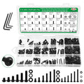820Pcs Screw Assortment Kit, M2-M4 304 SS Black Hex Button Cap Bolts