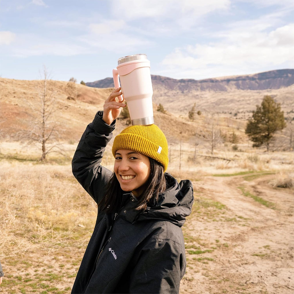 40 oz Tumbler with Handle and Straw, 3 in 1 Sip-All-Way Lid Insulated Tumblers, Reusable Stainless Steel Water Bottle