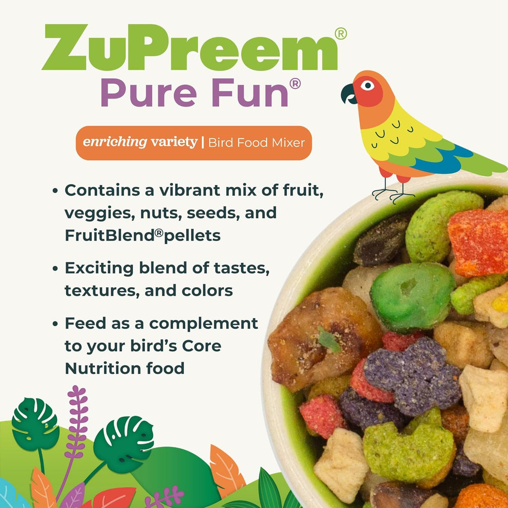 Pure Fun, Cockatoo & Macaw Food, Bird Food Mixer, Large, 2 lbs | Bird Food Mixer, Parrot Food, Amazon, Cockatoo