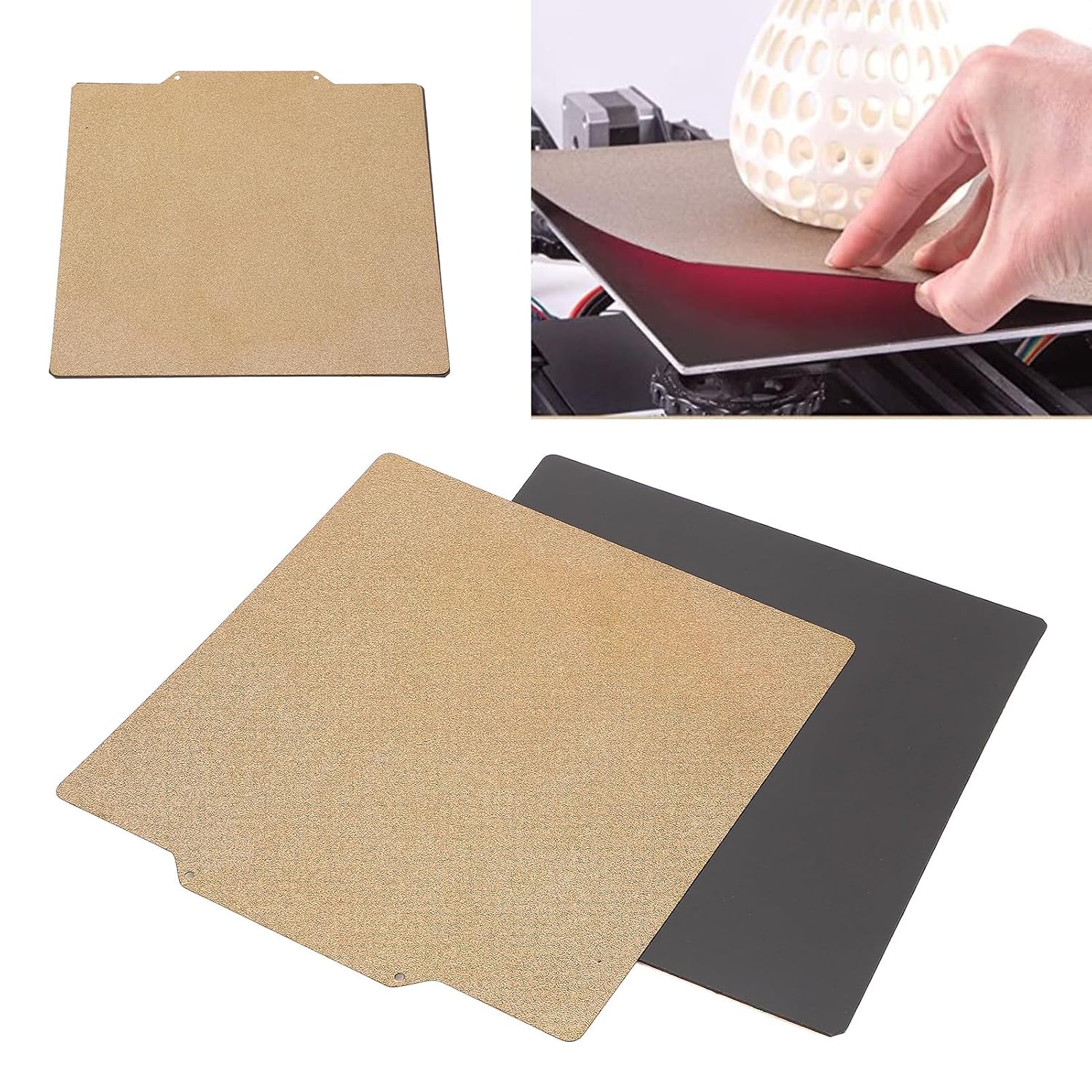 200x200mm Double Sided PEI Spring Steel Magnetic Build Plate for 3D Printer Bed Adhesion and Easy Print Removal |