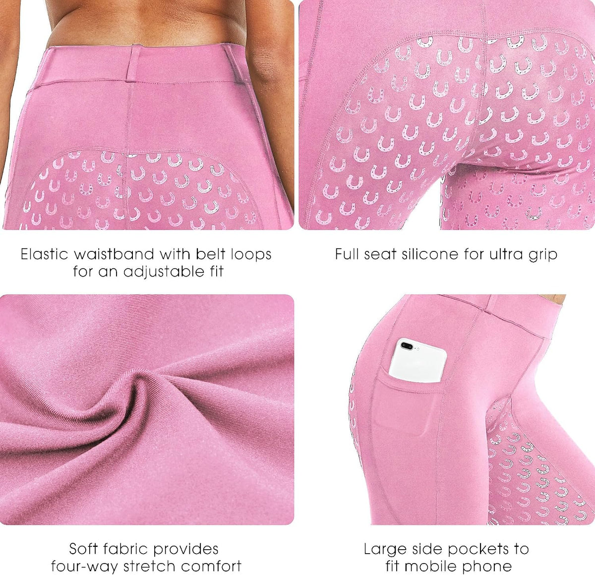 Women's Full Seat Riding Tights Active Silicon Grip Horse Riding Tights Equestrian Breeches