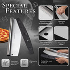 13.8 Inch Pizza Cutter Rocker Blade - Easy Slicing - Premium Finish Pizza Slicer with Time Saving Pizza Cutter Rocker