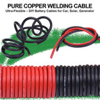 Shirbly 2/0AWG Battery Cable 10FT Red & Black, Copper Ring Terminals