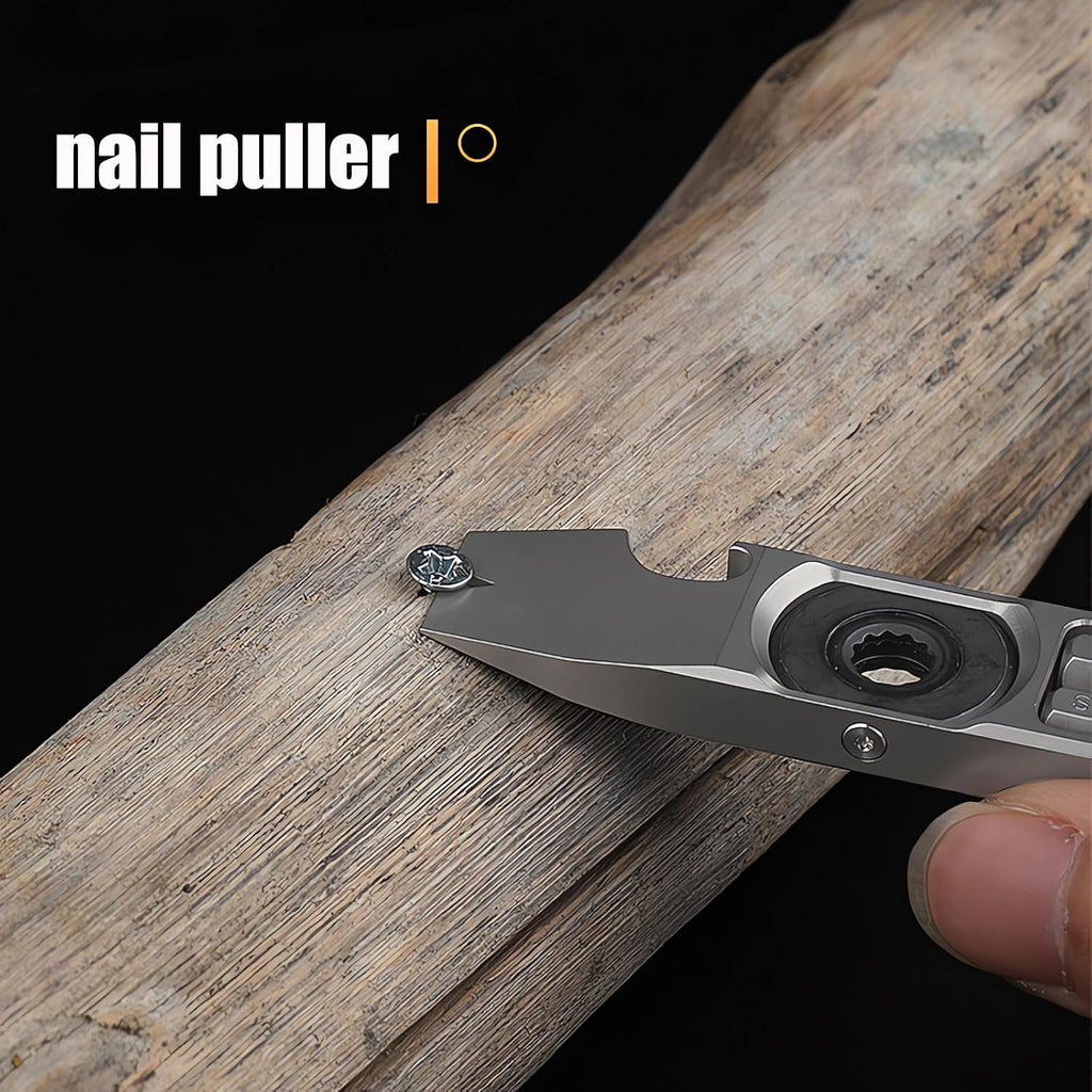 Titanium Pry Bar,Multi-tool,EDC Tool,Versatile Pry Tool,Bottle Opener,Wrench,Ratche screwdriver,Nail puller,Crowbar