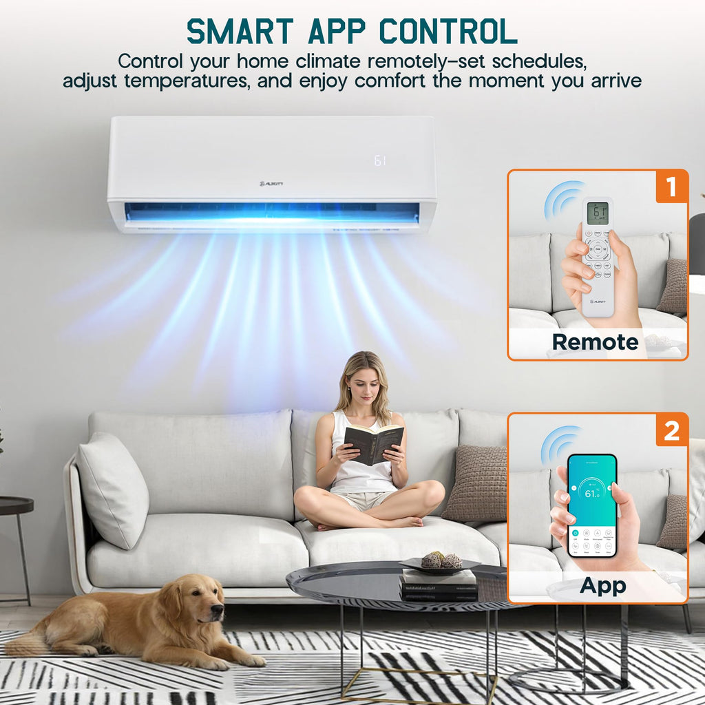 3 Zone Mini Split AC/Heating System, 9K+9K+12K BTU, 22 SEER2