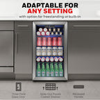Beverage Refrigerator and Cooler, 116 Can Mini Fridge with Glass Door for Soda Beer or Wine for Office or Bar with