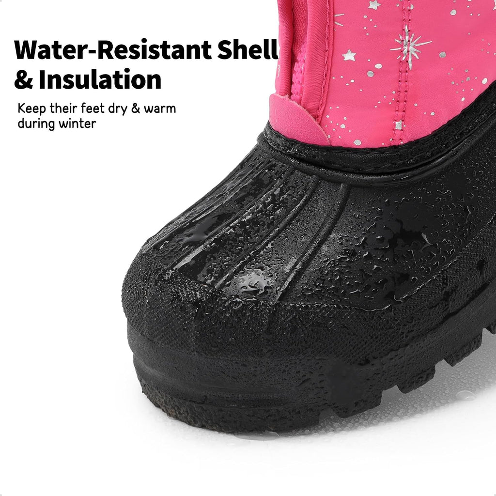 Unisex Snow Waterproof Winter Boots | Removable Liner Warm Faux Fur Lined Outdoor Grip Anti Slip Outsole Easy Wear