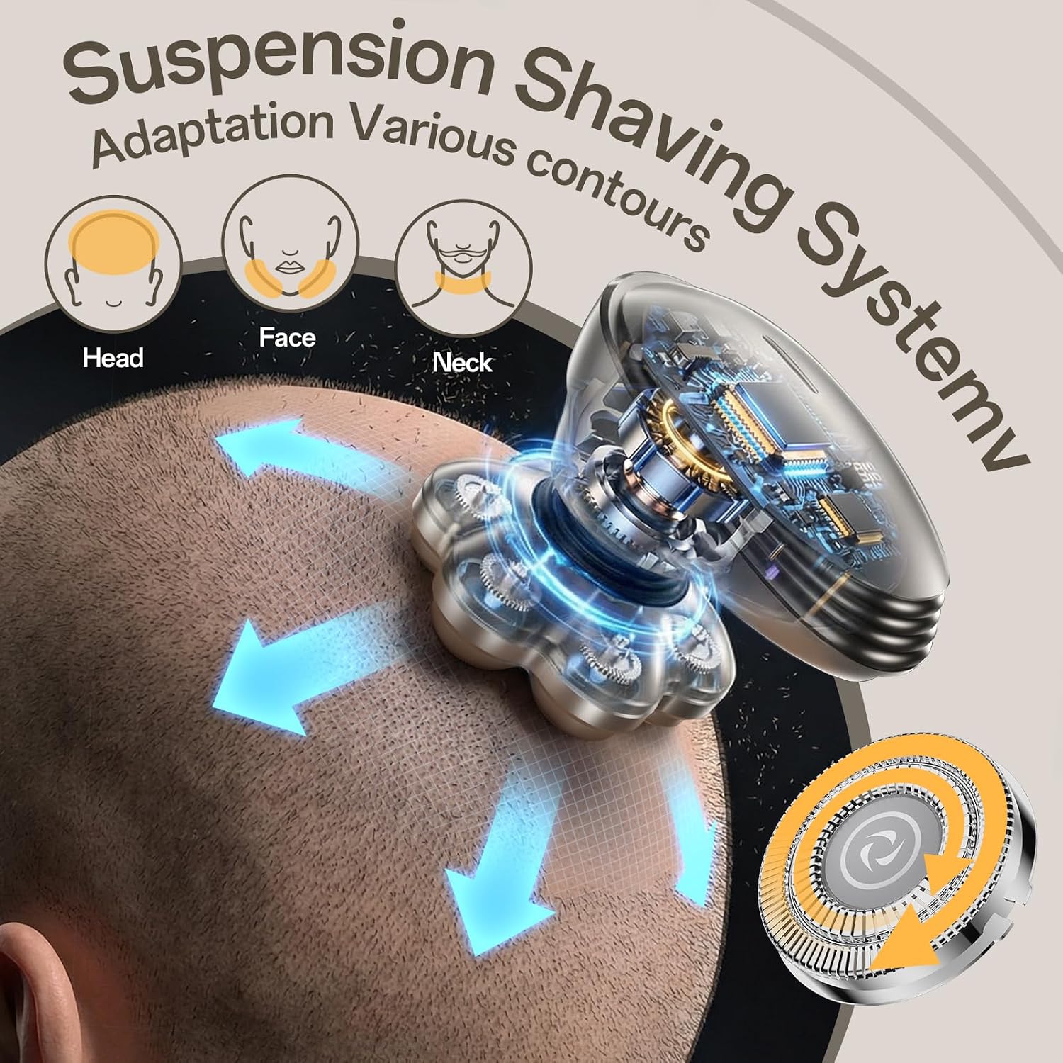 Head Shavers for Bald Men – Electric Razor for Men, 7D Magnetic Electric Shavers for Men, IPX7 Waterproof 5-in-1