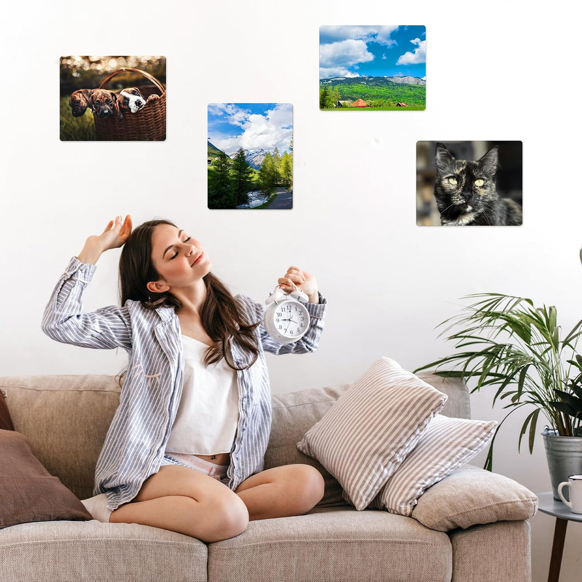 20 Pack 8''x10'' Sublimation Metal Photo Blanks, 0.45mm Aluminum Sublimation Blank for DIY Printing, Wall Decor, Room