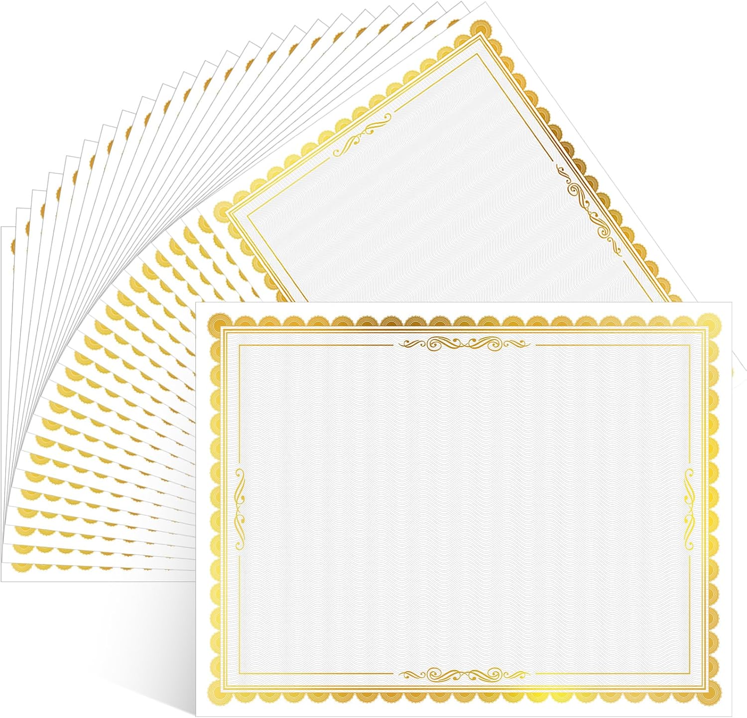 100 Sheet Gold Foil Border Certificate Paper 8. 5 x 11 for Printing Blank Cardstock for Graduation Diploma