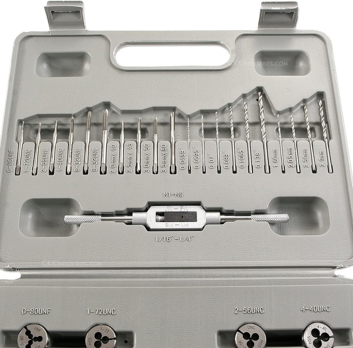 Knife & Gun Making Tap & Die Kit - UNF Standard/Metric - 33 Piece Micro Thread Set - (Drills/Taps/Dies/Handles) - (w/case) - USA Design - (by KnifeKits)