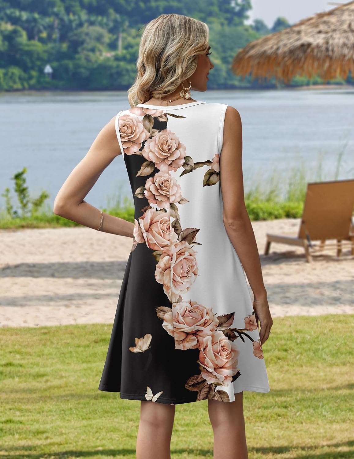 Womens Summer Dress 2026 Sleeveless Casual A-Line Tshirt Sundresses