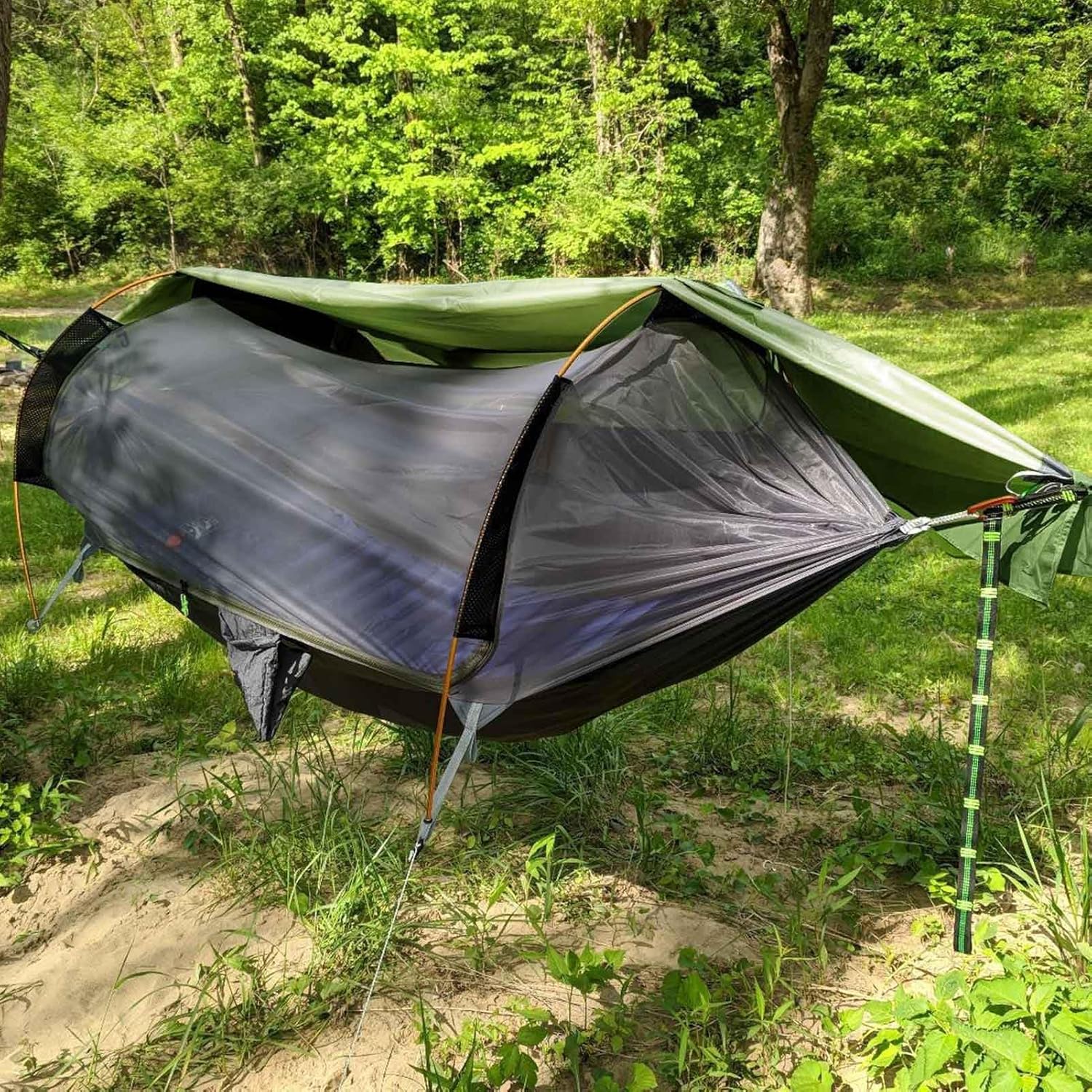Camping Hammock Tent with Mosquito Net & RainFly, 3 in 1 Waterproof Portable Sleeping Hammock Bug Backpacker