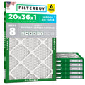20x36x1 Air Filter MERV 8 Dust & Allergy Defense (6-Pack)