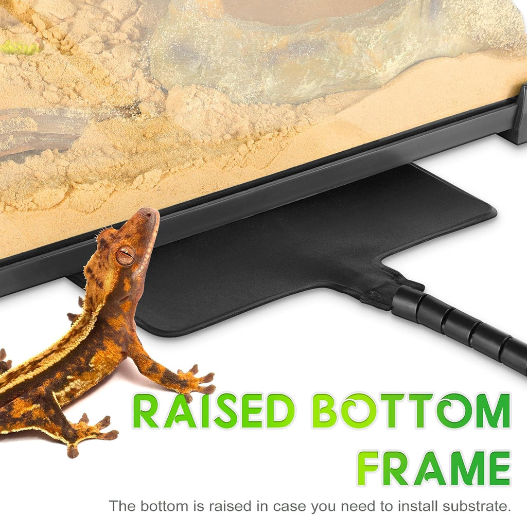 10"x10"x8" Reptile Terrarium, Single-Door Glass Terrestrial Vivarium for Small Desert Reptiles Such as Juvenile