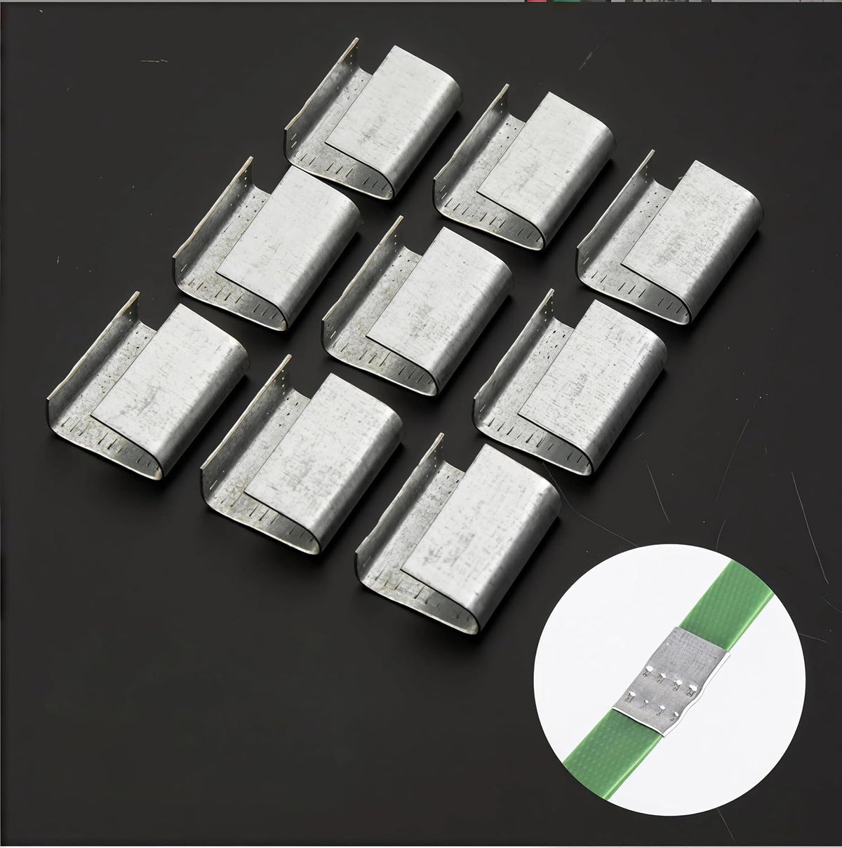 Open Serrated Strapping Seals for 5/8" Strap Width Polyester Poly Polypropylene Strap,Metal Clips for Firmly Securing