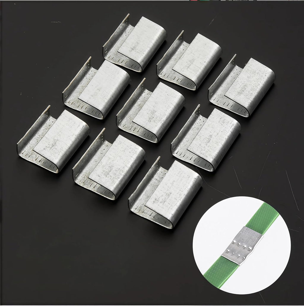 Open Serrated Strapping Seals for 5/8" Strap Width Polyester Poly Polypropylene Strap,Metal Clips for Firmly Securing
