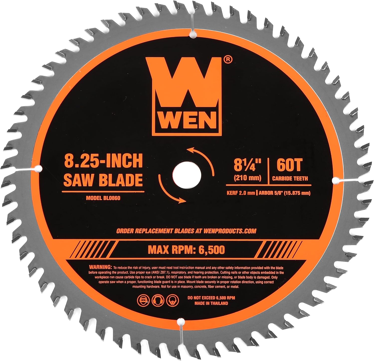BL0860 8.25-Inch 60-Tooth Fine-Finish Carbide-Tipped Circular Saw Blade
