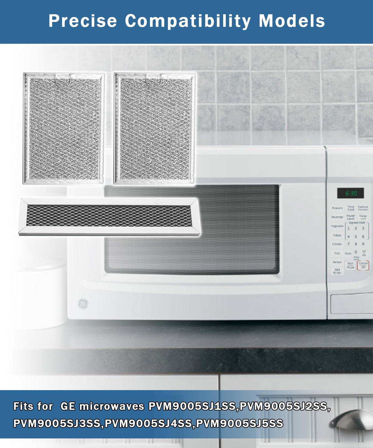 PVM9005SJ1SS 3pcs Microwave Grease&Charcoal Filter Set