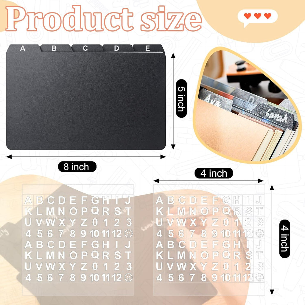 50 Pcs Index Card Dividers 5 x 8 Inch Index Card Dividers with Cards Guides with 2 Pcs A-Z Alphabet Number Stickers