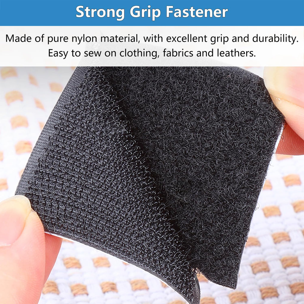 Sew On Hook and Loop Strips, Strong Grip, 2'' x 6'
