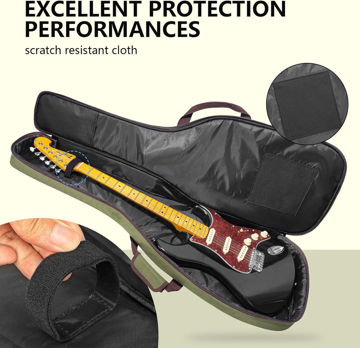 Electric Guitar Bag Electric Guitar Case Reinforced 0.45 In Thick Sponge Soft Padded Guitar Case with 4 Pockets