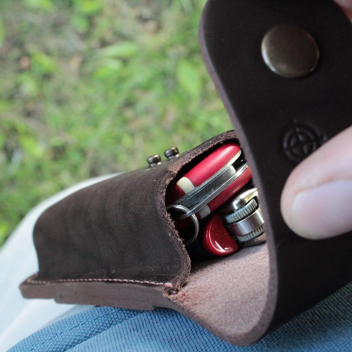 Leather Knife Sheath For Folding Knife Holster For Pocket Knife With Belt Loop, Huntsman Knife Pouch Multitools