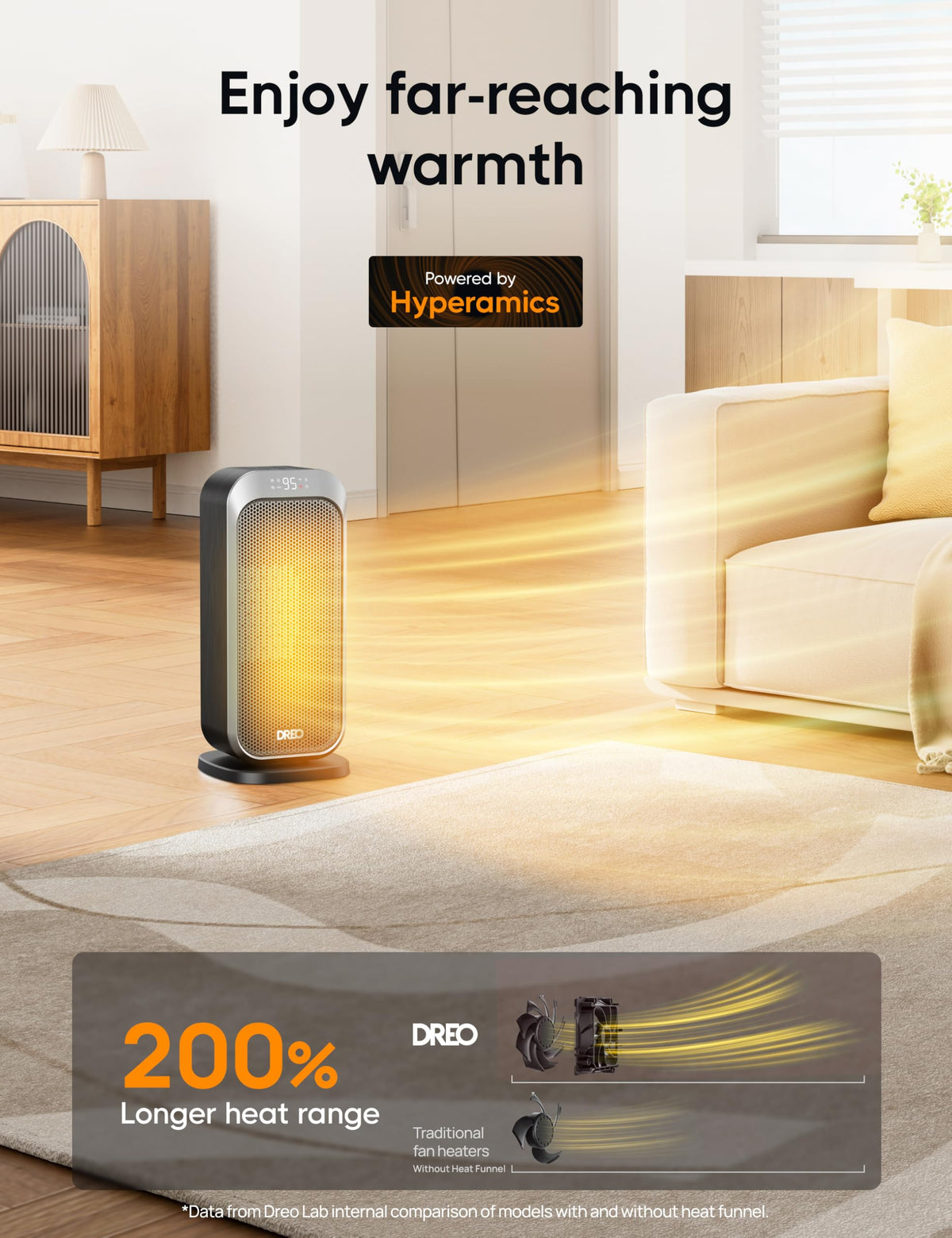 Quiet Space Heater, 1500W Portable Heaters for Indoor Use with Remote