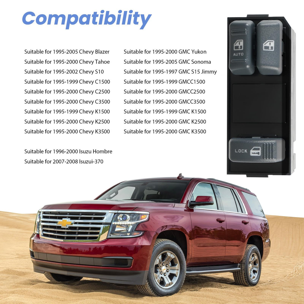 Power Window Switch Control Replacement for Chevy GMC Yukon