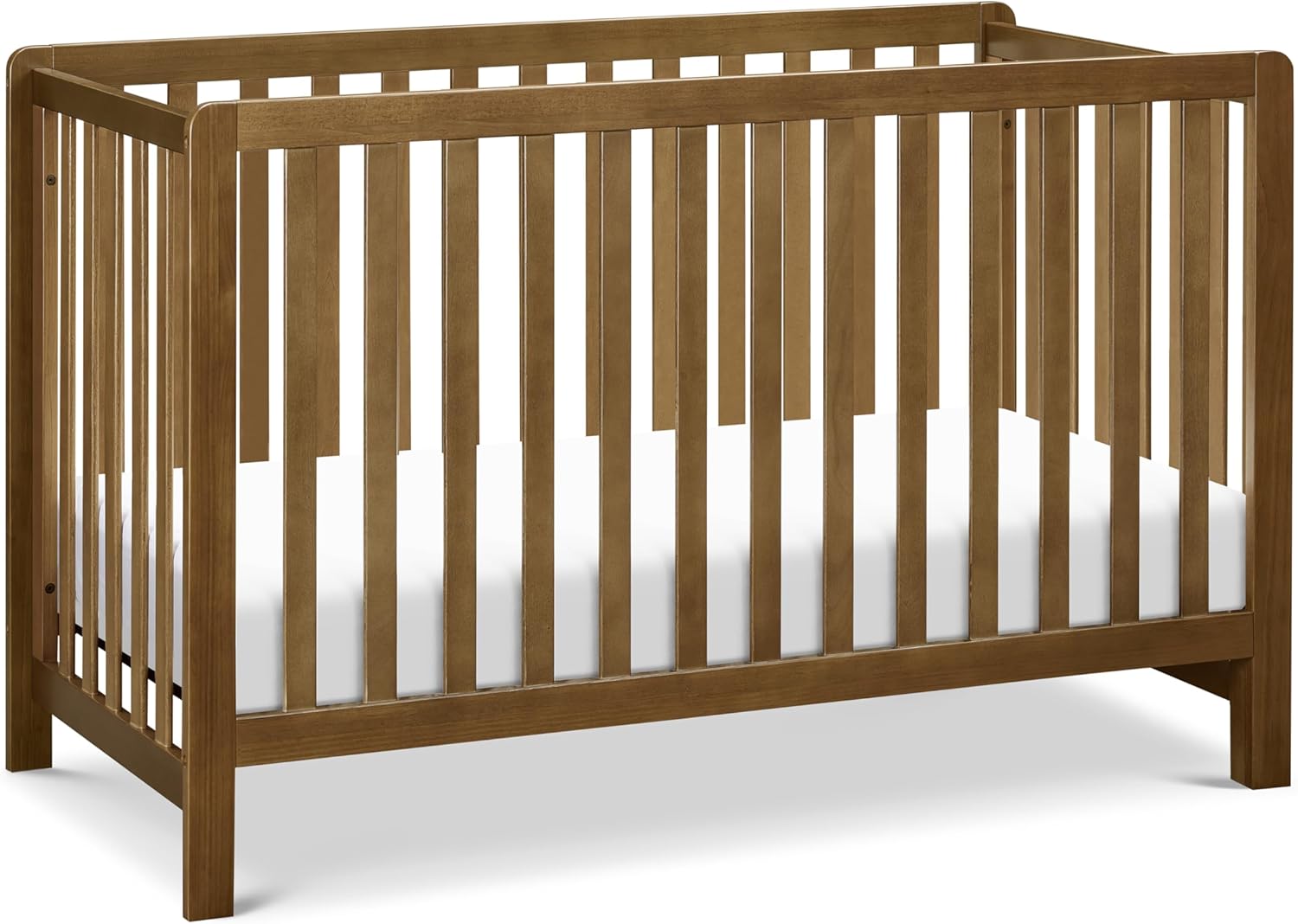 Colby 4-in-1 Low-Profile Convertible Crib in Walnut, Greenguard Gold Certified
