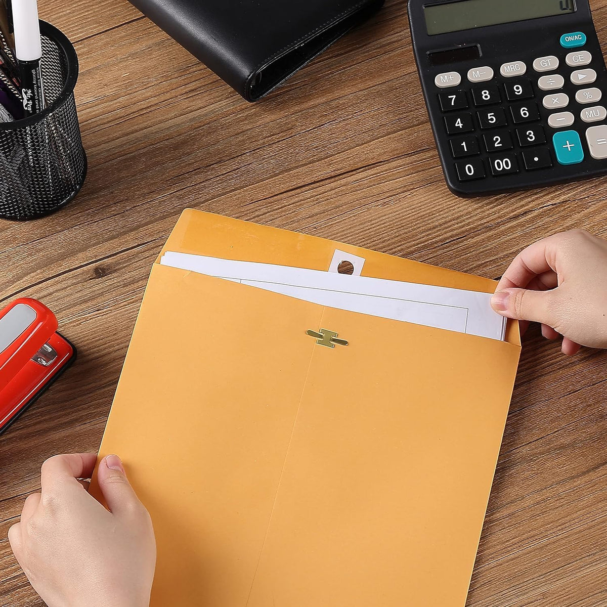 Clasp Envelopes, 9" x 12" Envelopes, Gummed Flap With Metal Clasp Closure, Perfect For Office, Home And School Use