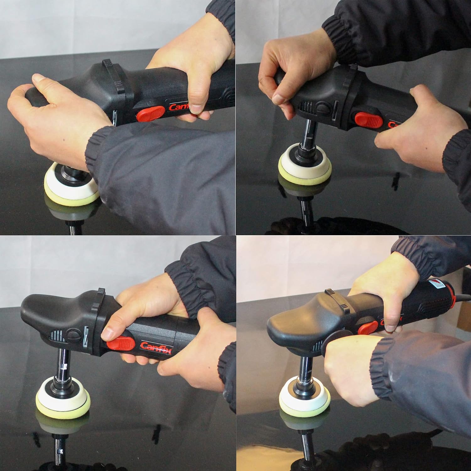 Mini Rotary Car Polisher Machine Buffing with Pads and M14 Extension Shafts