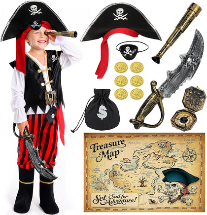 Pirate Costume Kids Boys Halloween Costume,Halloween Costumes for Boy,Toddler Pirate Costumes for Role Play Dress Up
