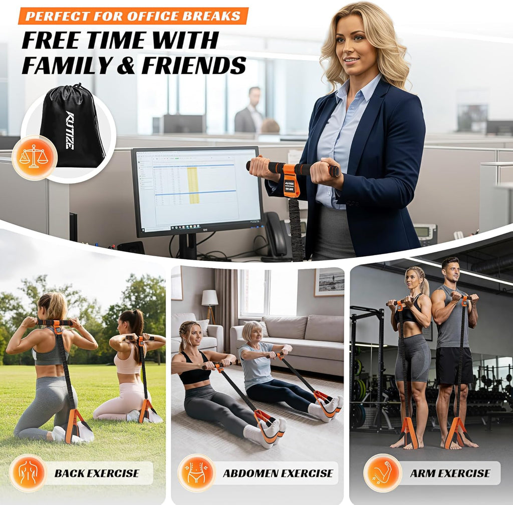 Multifunction Pedal Resistance Band with Handle, Upgraded Exercise Equipment with Soft Foot Pedal for Sit Up &