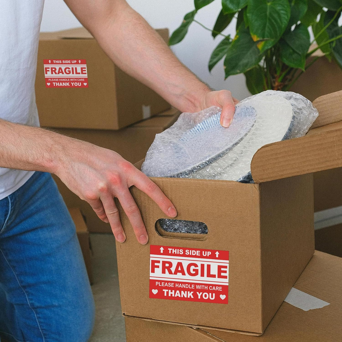 4 x 6 Inch Large Fragile Labels This Side Up Handle with Care Stickers