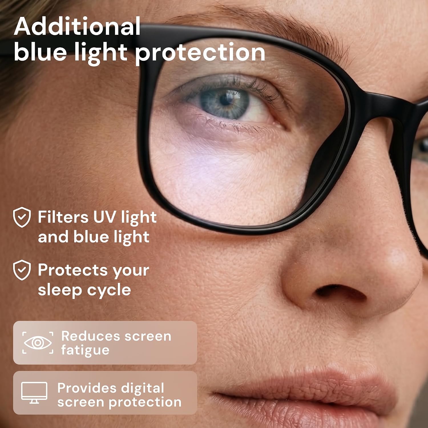 Ultralight Blue Light Glasses for Women - Computer Protection Glasses for All Day Comfort - Anti UV Glare & Eyestrain