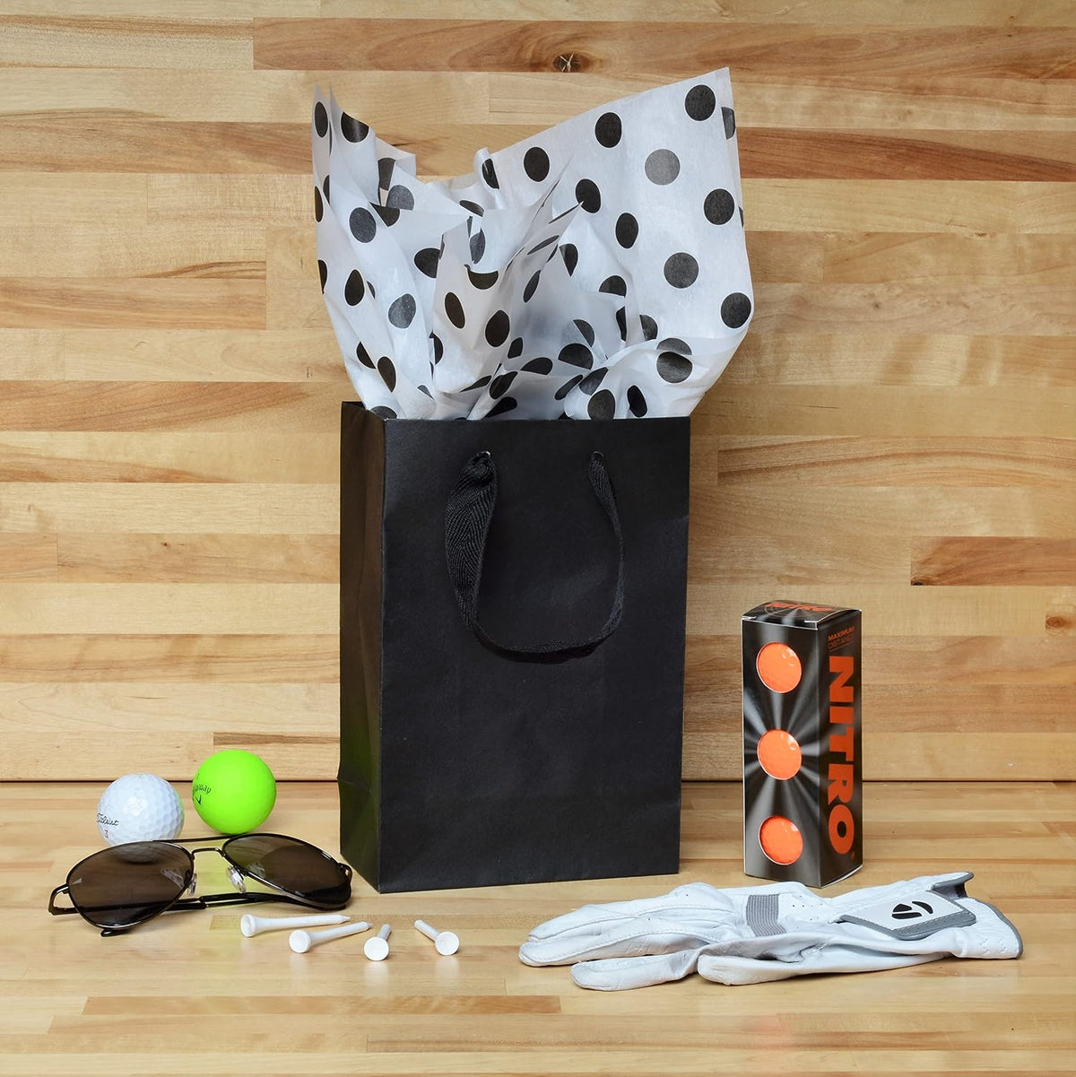 Black Paper Gift Bags, 6x3x9 Retail Bags, 50 Pack