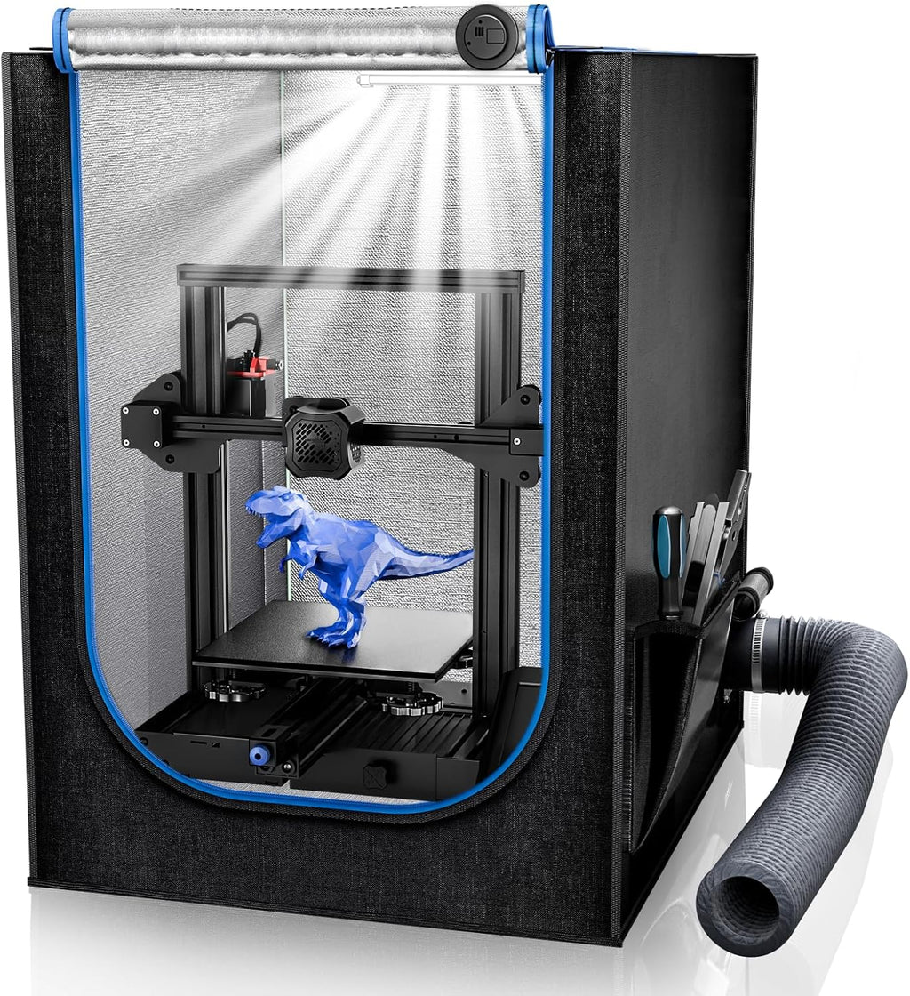 3D Printer Enclosure for Creality Ender 3 with Ventilation Kit & LED | Fireproof, dustproof 21.6"W × 25.6"D × 29.5"H