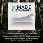 Premium 3-Ply Bamboo Toilet Paper - 24 Rolls, 300 Sheets per Roll