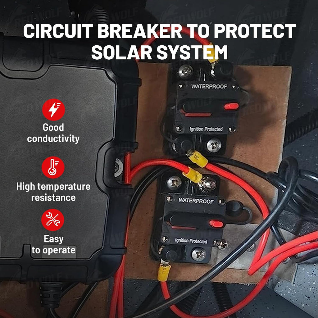 20A Circuit Breaker Holder W/Manual Reset Switch 12-48V DC for Boat Trolling Motor Marine ATV Trailer Vehicles Stereo