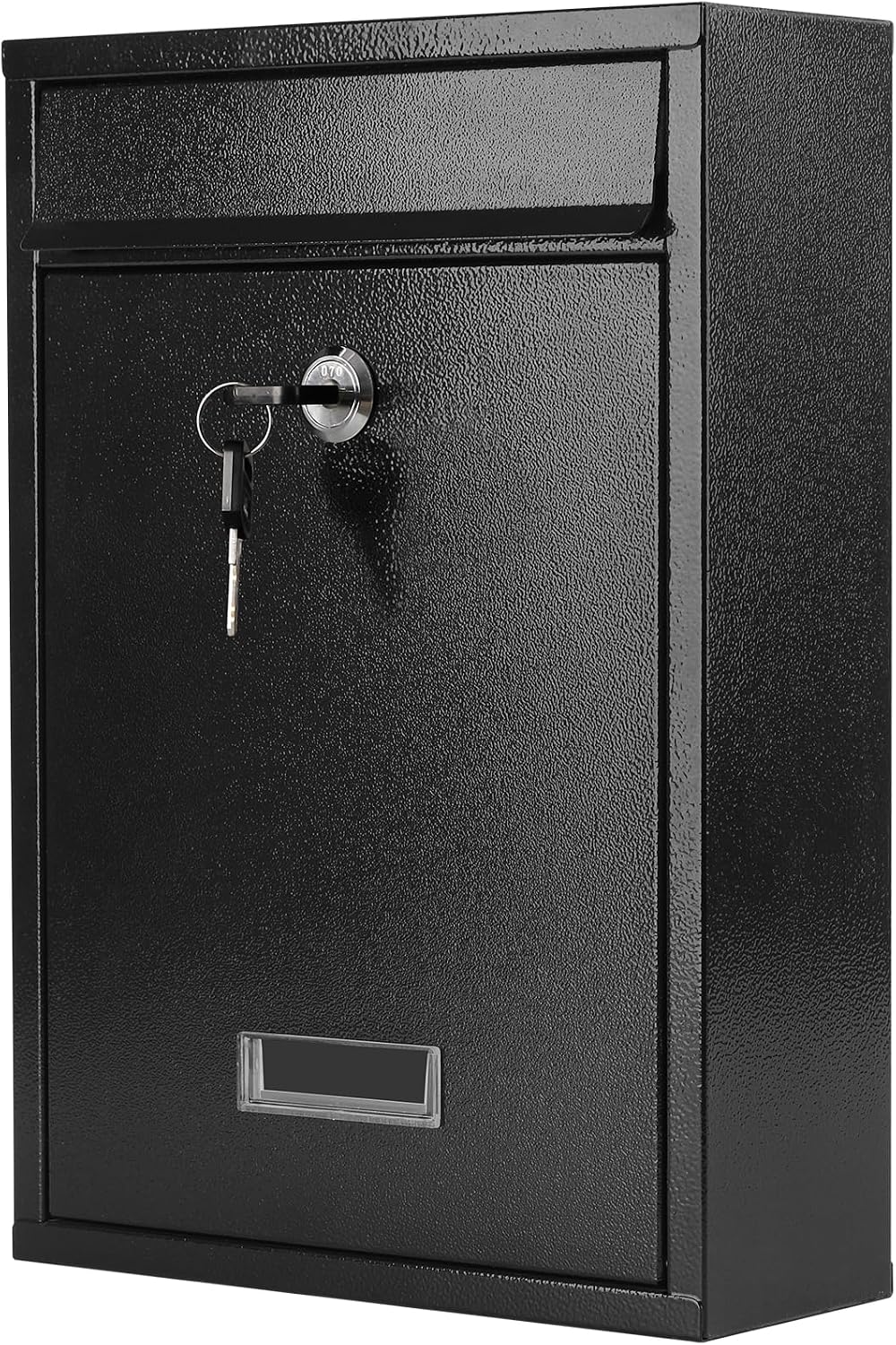 Mailbox for Outside, Wall Mount Locking Mailbox, Security Drop Box with Key Lock for Letters, Cash, Cards, Steel Mail
