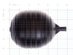 Kerick Valve PF45K Polyethylene Oval Float Ball, 4" Diameter, 5" Length, 1/4" Female Thread,Black